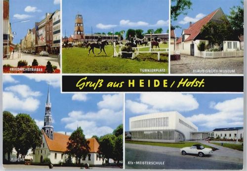 Heide Friedrichstraße, Kirche, Kfz-Meisterschule, Museum, Reit-Turnierplatz