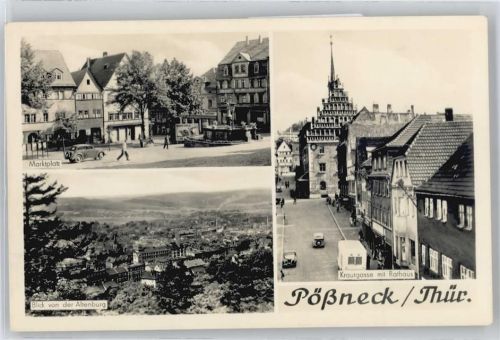 Pößneck Marktplatz, Krautgasse, Rathaus