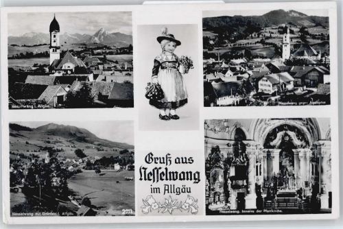 Nesselwang Kirche, Gesamtansicht, Pfarrkirche innen AKU1