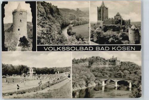 Bad Kösen Ostturm Burg Saaleck, Rudelsburg, Schwimmbad der JUgend