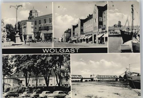 17438 O2220 Wolgast - Platz der Jugend, Ernst-Thälmann-Platz, Hafen, HO-Gaststätte Vier Jahreszeiten, Dampferanlegestelle
