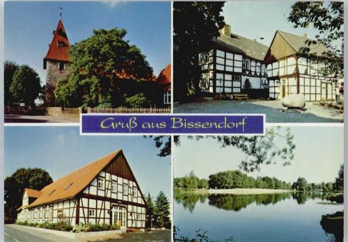 30900 W3002 Bissendorf , Han - Kirche, Seepartie, Fachwerkhaus