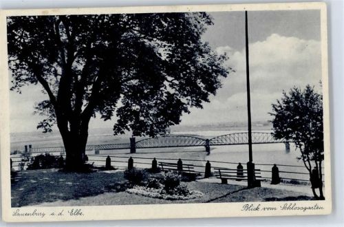 Lauenburg Blick vom Schloßgarten, Brücke