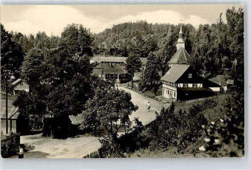 Luftkurort Lückendorf Teilansicht, 1500jährige Eibe