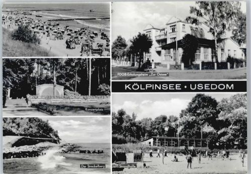 Kölpinsee Strand, Konzertplatz, Streckelberg, FDGB-Erholungsheim Zur Ostsee, Strandhalle
