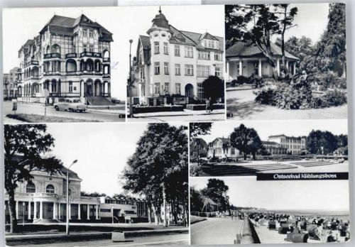 Kühlungsborn FDGB-Erholungsheim Schloss am Meer, HO-Gaststätte Nasser Sack, Konzertgarten, Meerwasserschwimmhalle, Ostsee-Hotel