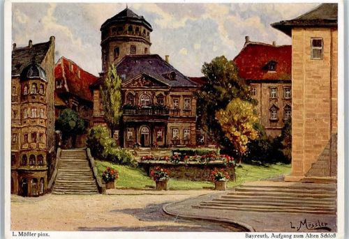 Bayreuth Künstlekrarte (Mössler), Aufgang zum Alten Schloss