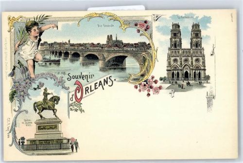 Orleans Le Cathedrale, Statue des Jeanne d´arc, Brücke