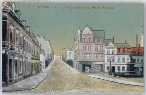 Meerane Bismarckplatz, Bismarckstraße, Denkmal
