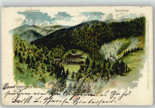 Schliersee 1900 Forsthaus Valepp Jägerkamp,Rotewand sign H. Johscher