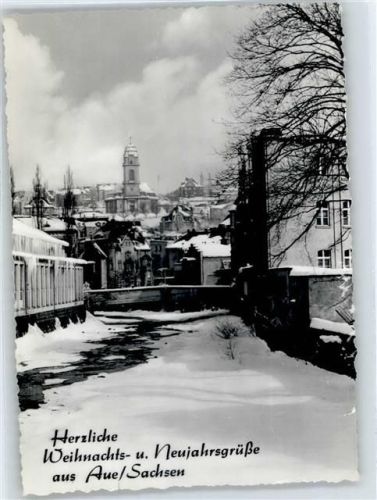 Aue Blick zur Friedenskirche, Weihnachten, Neujahr