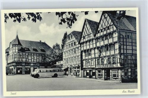 Soest Marktplatz, Omnibus, Gasthaus Im wilden Mann, Apotheke