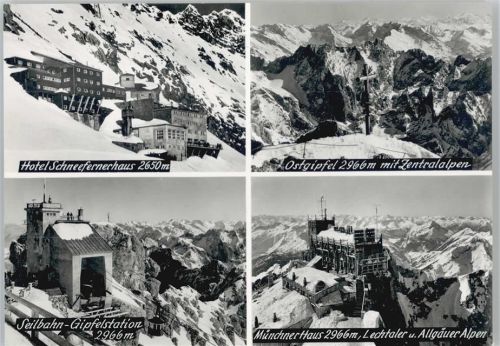 Garmisch-Partenkirchen Hotel Schneefernerhaus Gipfelkreuz Seilbahn-Gipfelstation Münchner Haus Winter