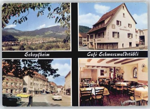 Schopfheim Gesamtansicht, Cafe Schwarzwaldstübli, Ortspartie
