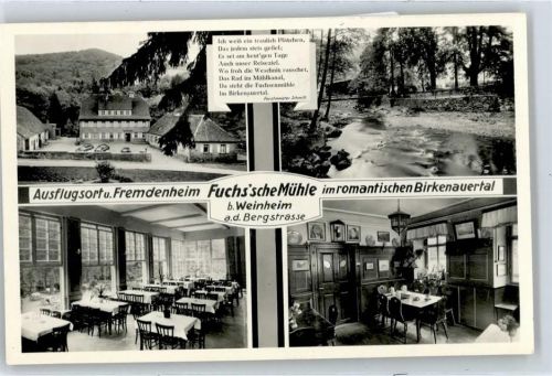 Weinheim Ausflugsort, Pension Fuchs´sche Mühle