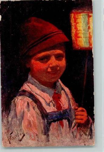 Junge mit einer Lampion Laterne - Verlag BKW Serie 950-3 AK