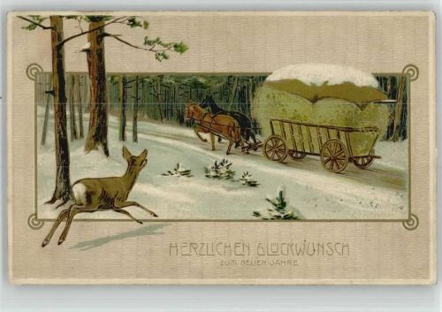 1910 - 1920 Litho Winterlandschaft Landwirtschaft