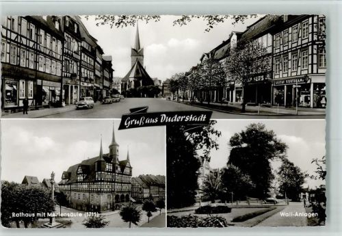 Duderstadt Wall-Anlagen Rathaus mit Mariensäule