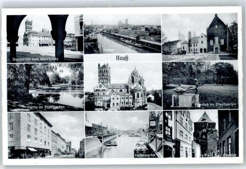 Neuss Marktplatz, Stadtgarten, Krefelderstraße, Hafen, Münster, Freithof, Obertor