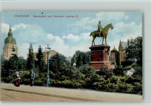 Darmstadt Paradeplatz und Denkmal Ludwigs IV