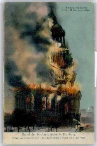 Hamburg Brand der Michaeliskirche 1906