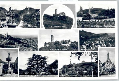 Weinheim Marktplatz, Wachenburg, Burgruine Windeck, Brunnen, Rathaus