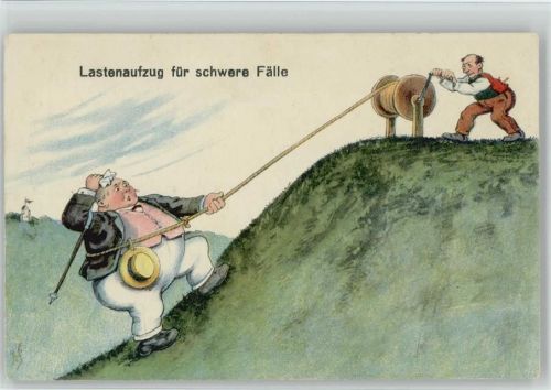 Lastenaufzug dicker Mensch