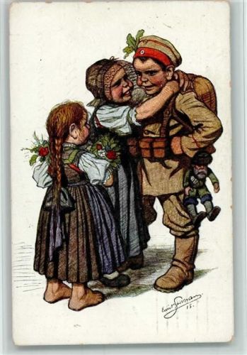 WK I Kinder in Uniform - Künstlerkarte Nr. 11 AK