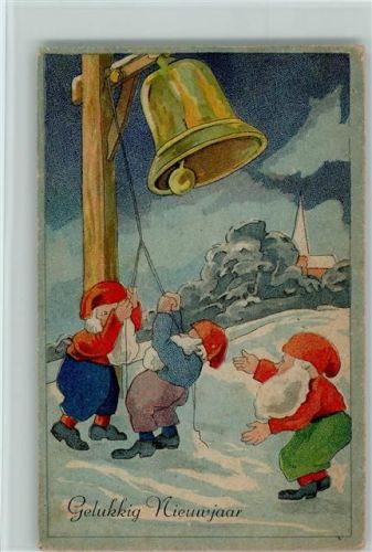 Gelukkig Nieuwjaar - Die Glocke Läuten 1951 AK