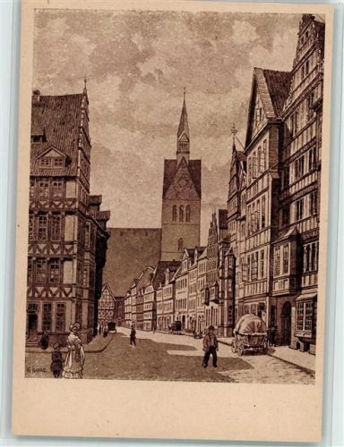 Hannover Alt-Hannover Schmiedestraße Marktkirche sign.