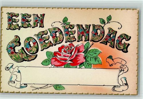 EEn Godentag - Buchstaben mit Oramenten und Blüten