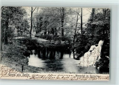 Tiergarten 1906 Wasserfall im Tiergarten