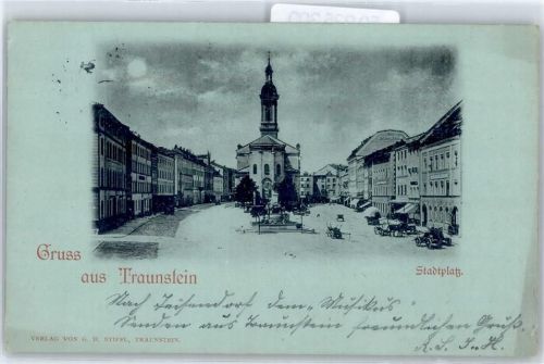 Traunstein Stadtplatz, Denkmal, Kirche