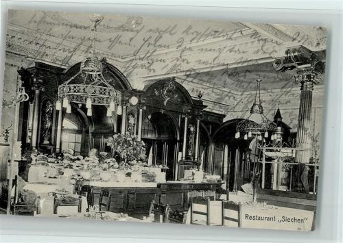 Hamburg 1910 Restaurant Siechen Innenaufnahme