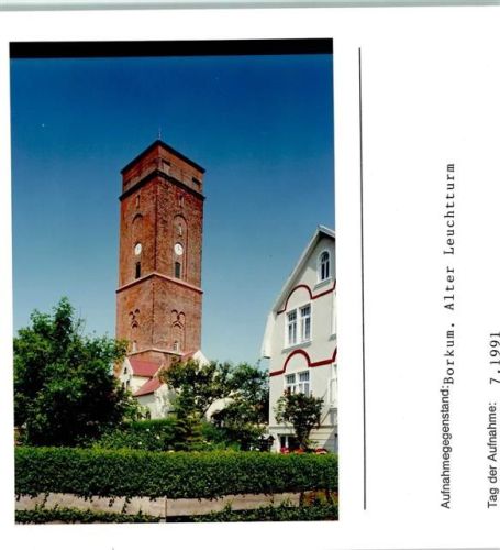 Borkum Alter Leuchtturm Foto montiert auf Karton