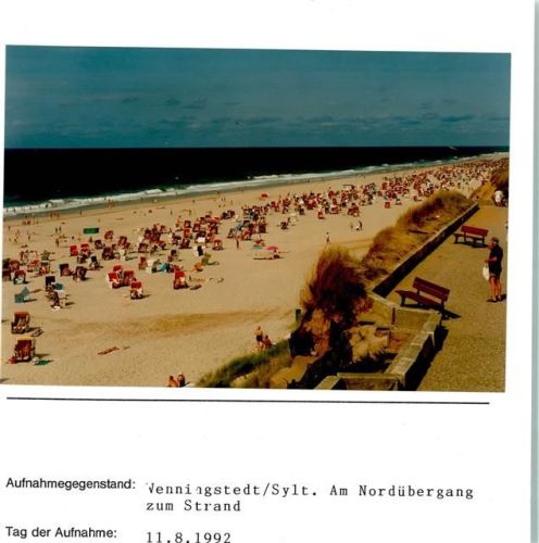 Wenningstedt Am Nordübergang zum Strand Foto montiert auf Karton