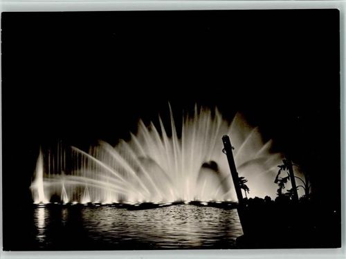 Hamburg 1965 Nachtaufnahme - Wasserlichkonzert in Planten und Blomen - Fotografie Fürstenberg