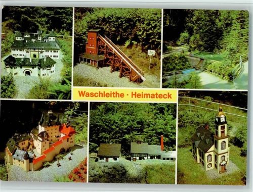 Waschleithe Augustusburg Alte Fichtelbergschanze mit Jugendherberge Talsperre Pöhl Burg Kriebstein alte Schlachtanlage mit Erzaufbereitung Kirche am Schloß Augustusburg Mehrfachaufnahme Foto Karpf