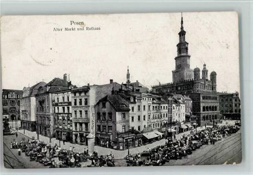 Posen 1918 Marktszene - Alter Markt und Rathaus