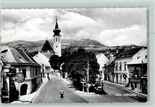 Wien Grinzing Ortsansicht mit Kirche Höchster Hencel Heuriger