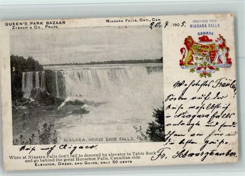 Wasserfall - Niagara Falls 1905 - Wappen Coat of Arms