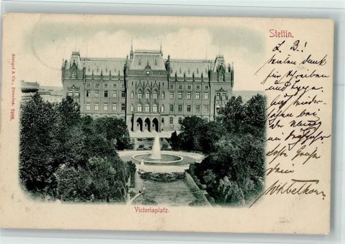 Stettin Victoriaplatz Verlag Stengel Nr. 7986 Rathaus