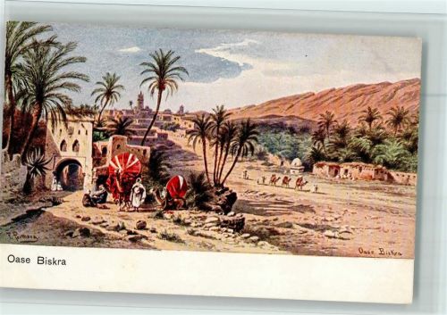 Oase Biskra - Verlag Adelfinger Serie 752 Mittelmeer Nr. 6 AK gute Erhaltung