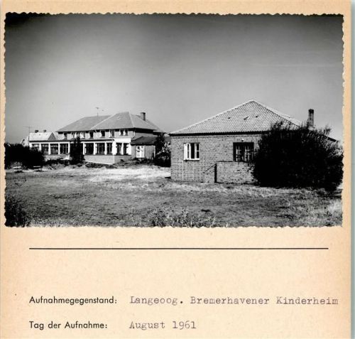 Langeoog Bremerhavener Kinderheim Foto montiert auf Karton