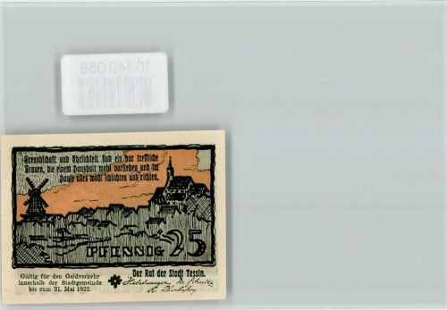 Tessin Notgeldschein 25 Pfennig Reutergeld