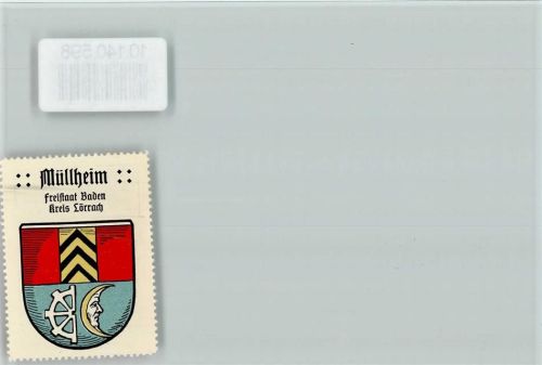 Müllheim Wappen In geteiltem Schild oben in Rot goldener Pfahl mit drei schwarzen Sparren, unten in Blau die rechte Hälfte eines silbernen Mühlrades und ein abnehmender gebildeter silberner Mond