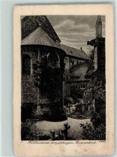 Hildesheim 1918 Radierung 1000 Jähriger Rosenstock