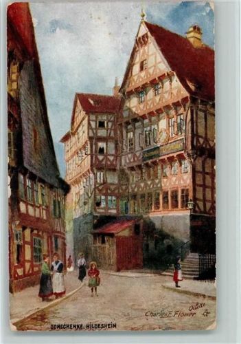 Hildesheim Tucks Künstlerpostkarte Oilette Serie Hildesheim No. 632B Domschenke sign. Charles E. Flower