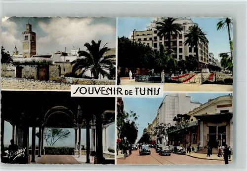 Tunis doppelt nicht benutzen 4-fach Aufnahme Mosquée El Ksar Soldat Inconnu Kouba Avenue de Carthage Tunis