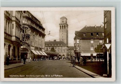 Mülheim Hindenburgstraße Blick auf Rathaus